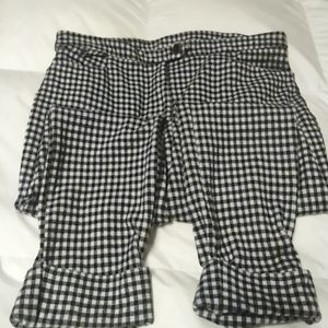 Checkered Black and White Women's Pants